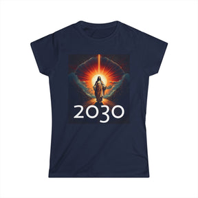 Messiah 2030 Women's Softstyle Tee - Prophetic Messianic Timeline Shirt