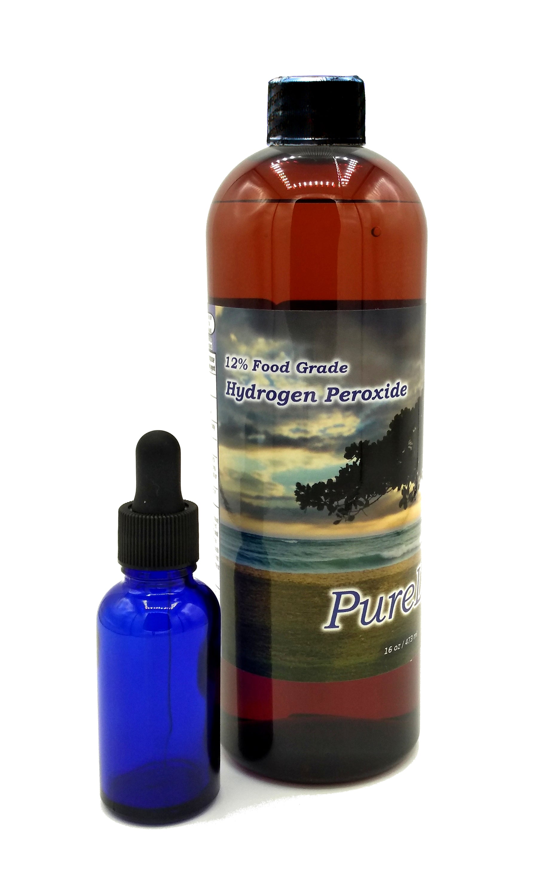 PureLife™ 12% Hydrogen Peroxide, Food Grade - 16 oz + Dropper